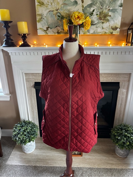 Chico's Jackets & Blazers - *NEW* Chico’s Quilted Rim Trimmed Sleeveless Vest - Size 2X